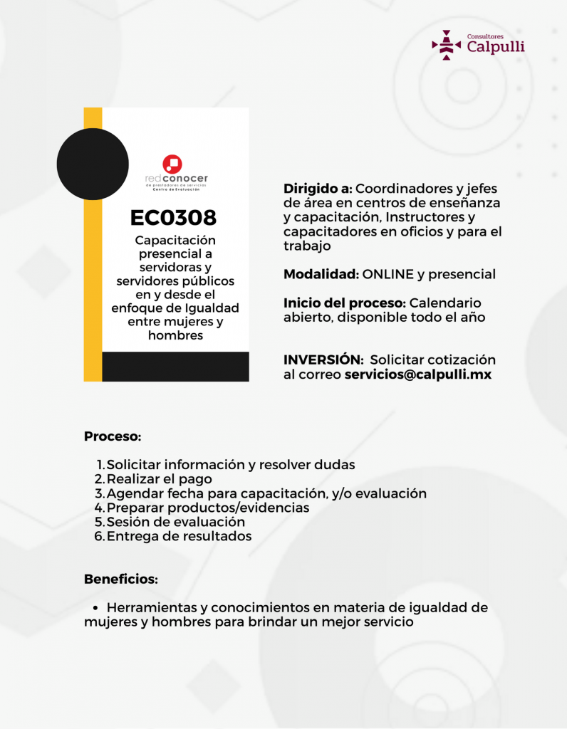 Ficha informativa de Certificación EC0308