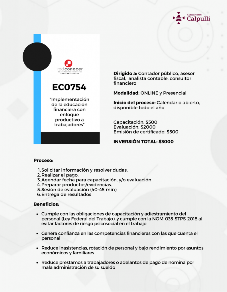 Ficha informativa de la Certificación EC0754