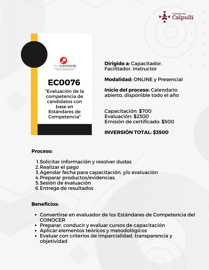 Ficha informativa de certificación EC0076